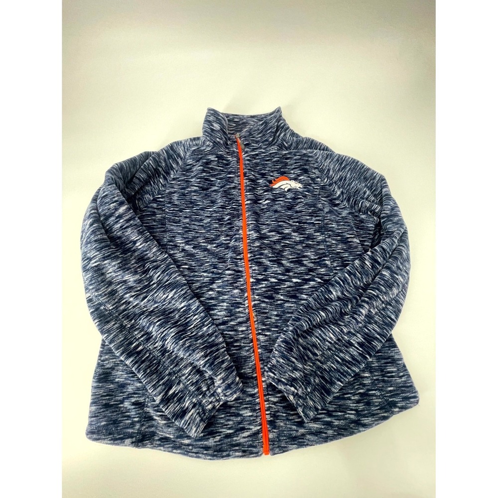 Denver Broncos Fleece Jacket Womens XL Navy Blue Team Apparel Football NFL Logo